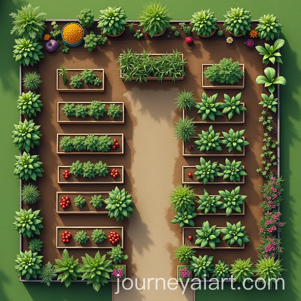 Birds-Eye-View-of-a-Beautifully-Organized-Raised-Garden-Layout