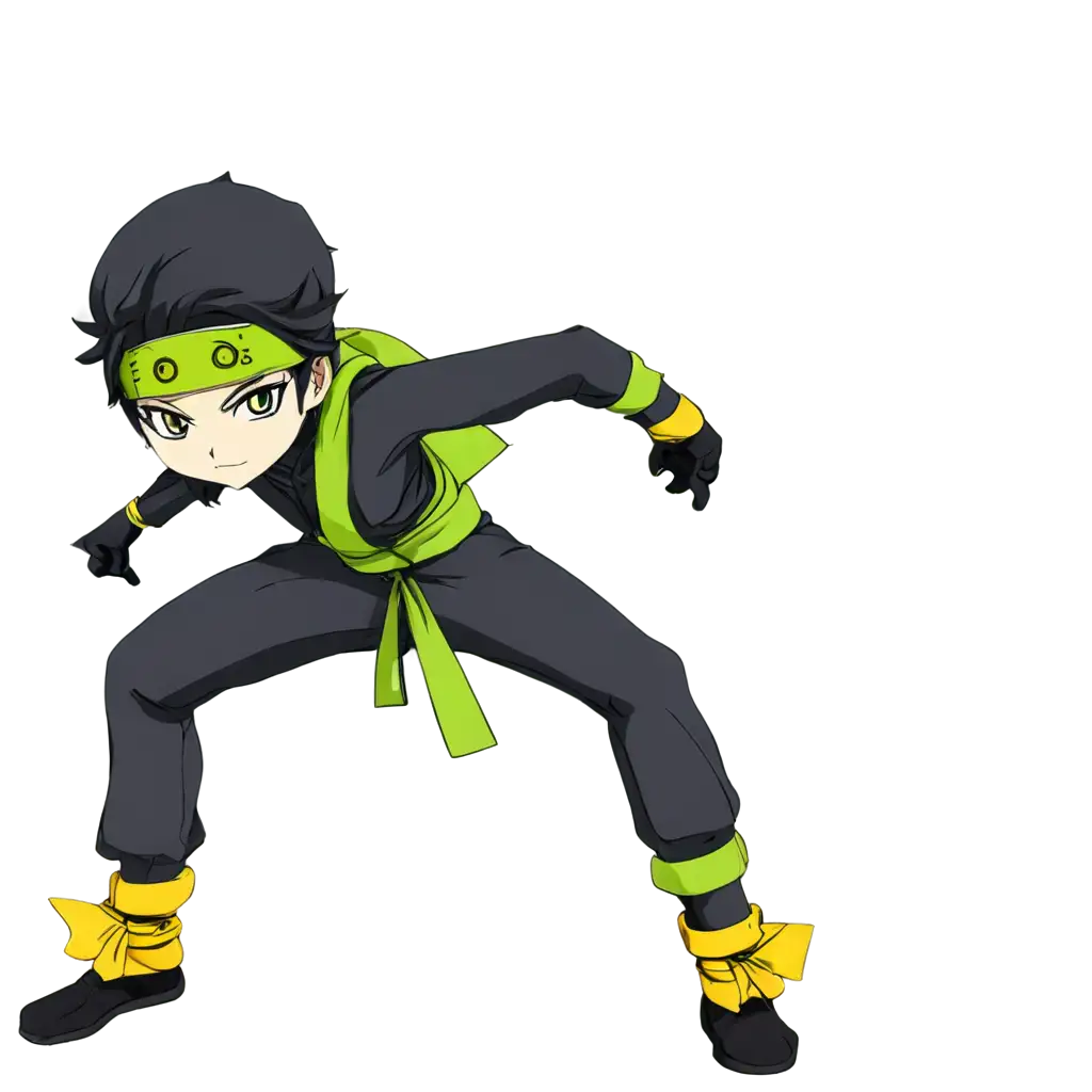 Anime-Ninja-Sticker-PNG-Modern-Ninja-Design-with-Dynamic-Effects-and-Transparent-Background