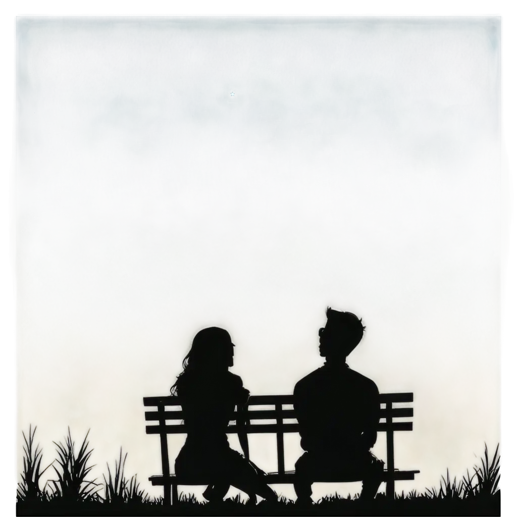 Couple-Sitting-on-Bench-Silhouette-PNG-Vector-Artwork-for-Modern-Design