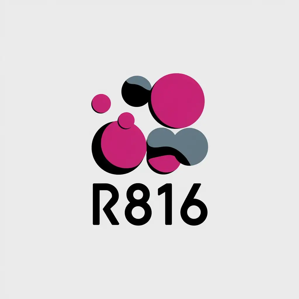 LOGO Design for r816 Magenta Black and Grey Circles with Random Shapes for Entertainment Industry