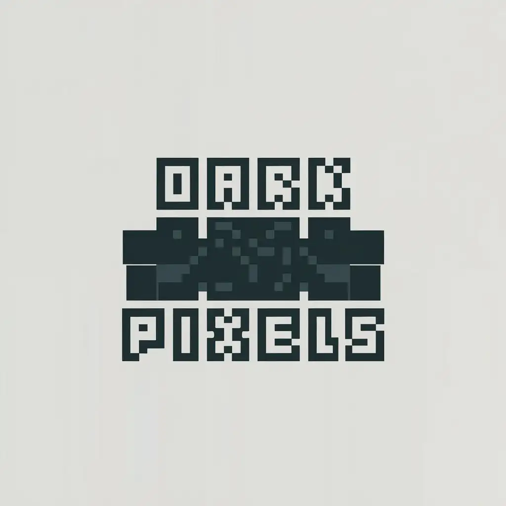 LOGO Design for Dark Pixels Futuristic Vector Art with a Focus on Minimalism and Contrast