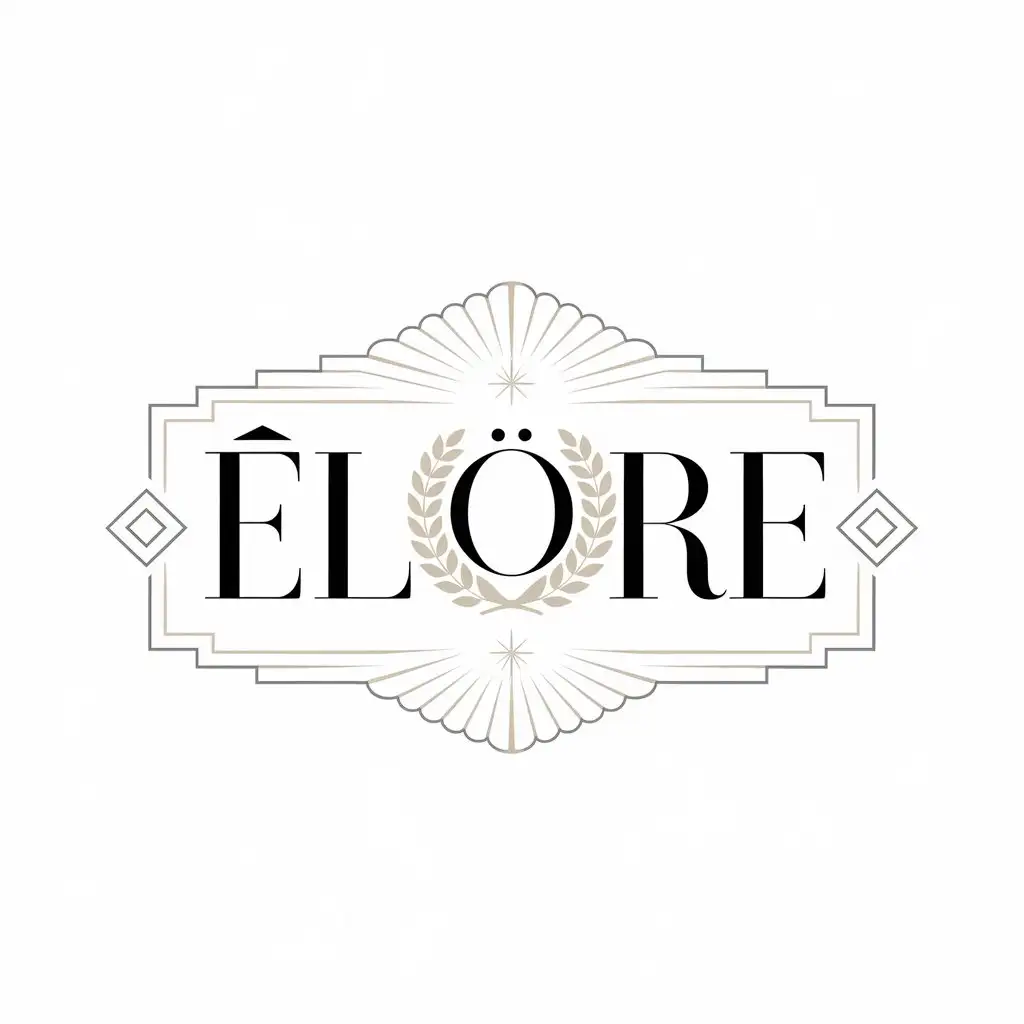 LOGO Design for ELRE Elegant Parisian Style with Laurel Wreath and ArtDeco Elements