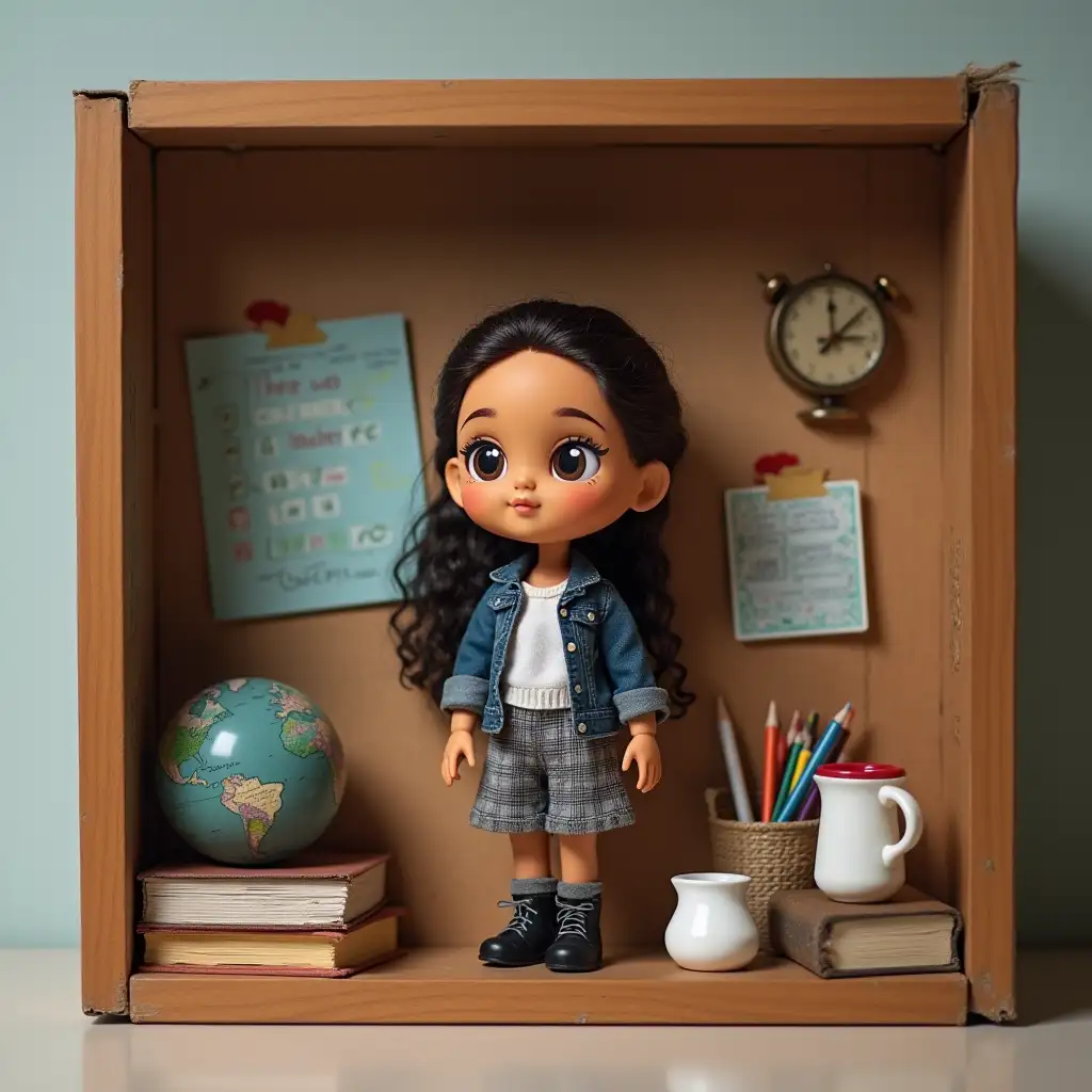 Create a doll by profession of a teachernPut the doll in a box with attributes by the profession of a teacher