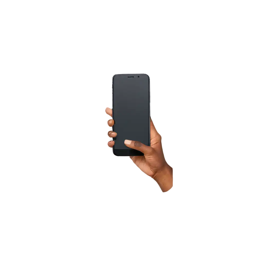 HighQuality-PNG-Image-of-Black-Hand-Holding-Smartphone-for-Enhanced-Online-Presence