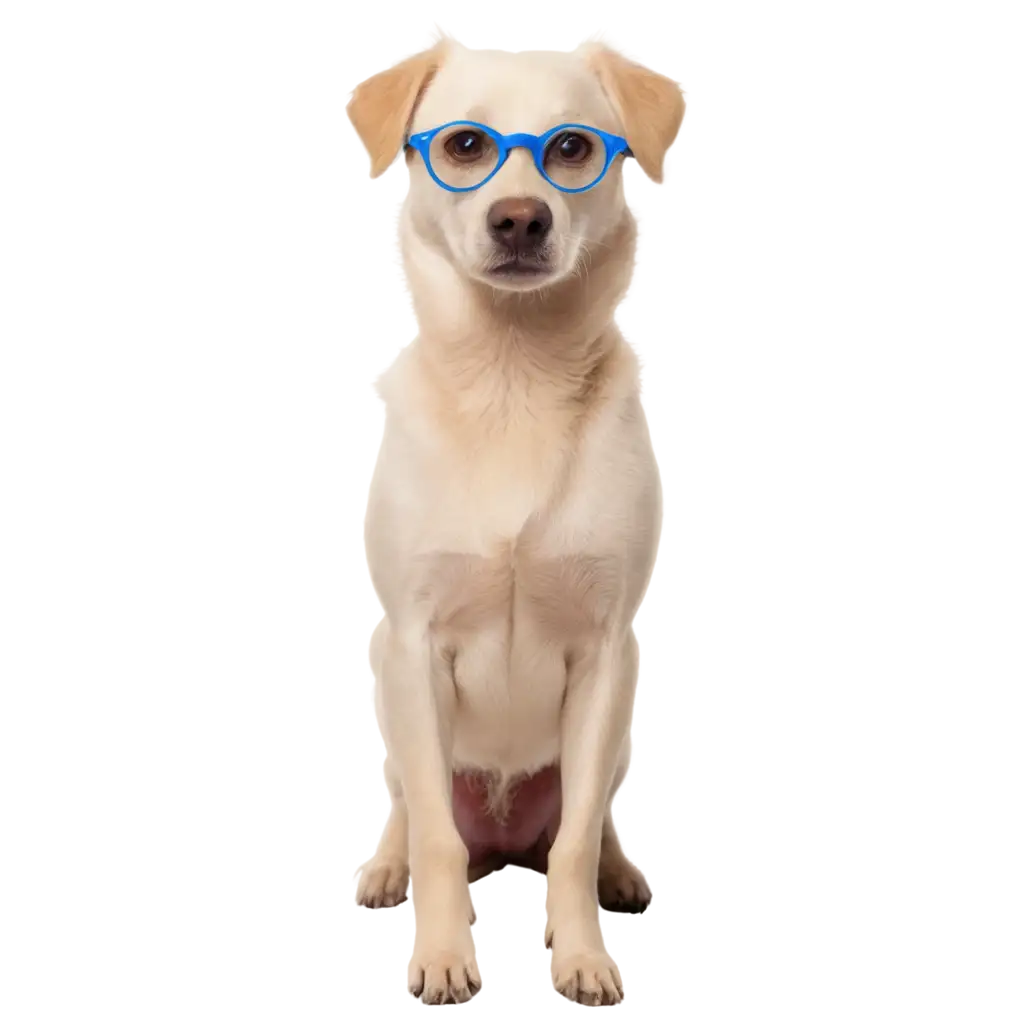 Unique-PNG-Image-of-a-Dog-Wearing-Bright-Blue-Round-Glasses-Artistic-and-Whimsical