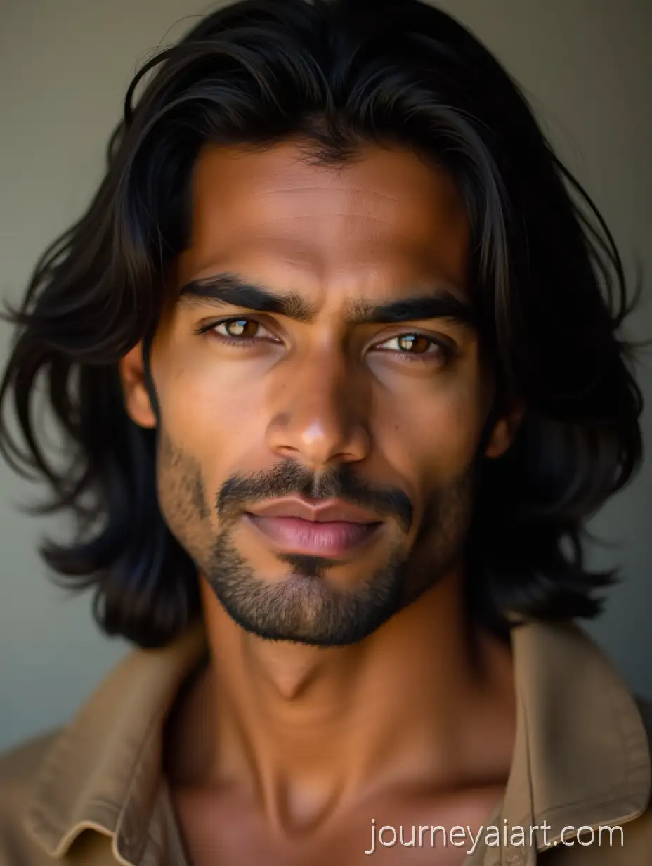 CloseUp-Portrait-of-a-FairSkinned-Indian-Man-withAI-Image-Prompt-Expansion-Intense-Eyes-and-Flowing-Hair