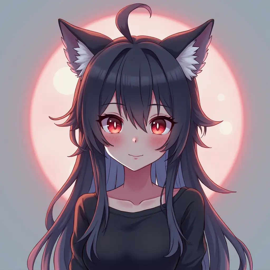 Image anime girl wolf hair