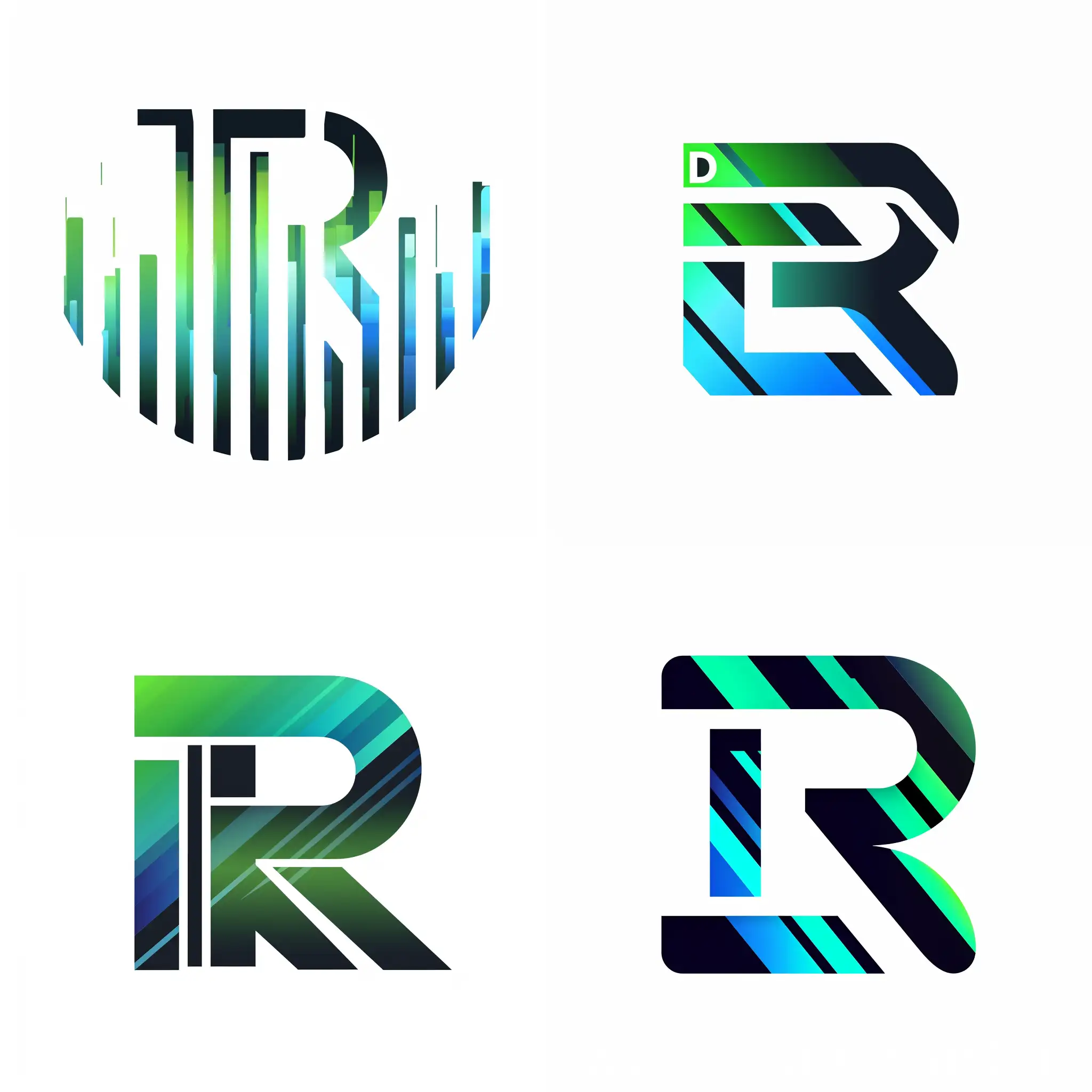 Modern-Abstract-Logo-Design-with-D-and-R-in-Blue-Green-White-and-Black-Colors