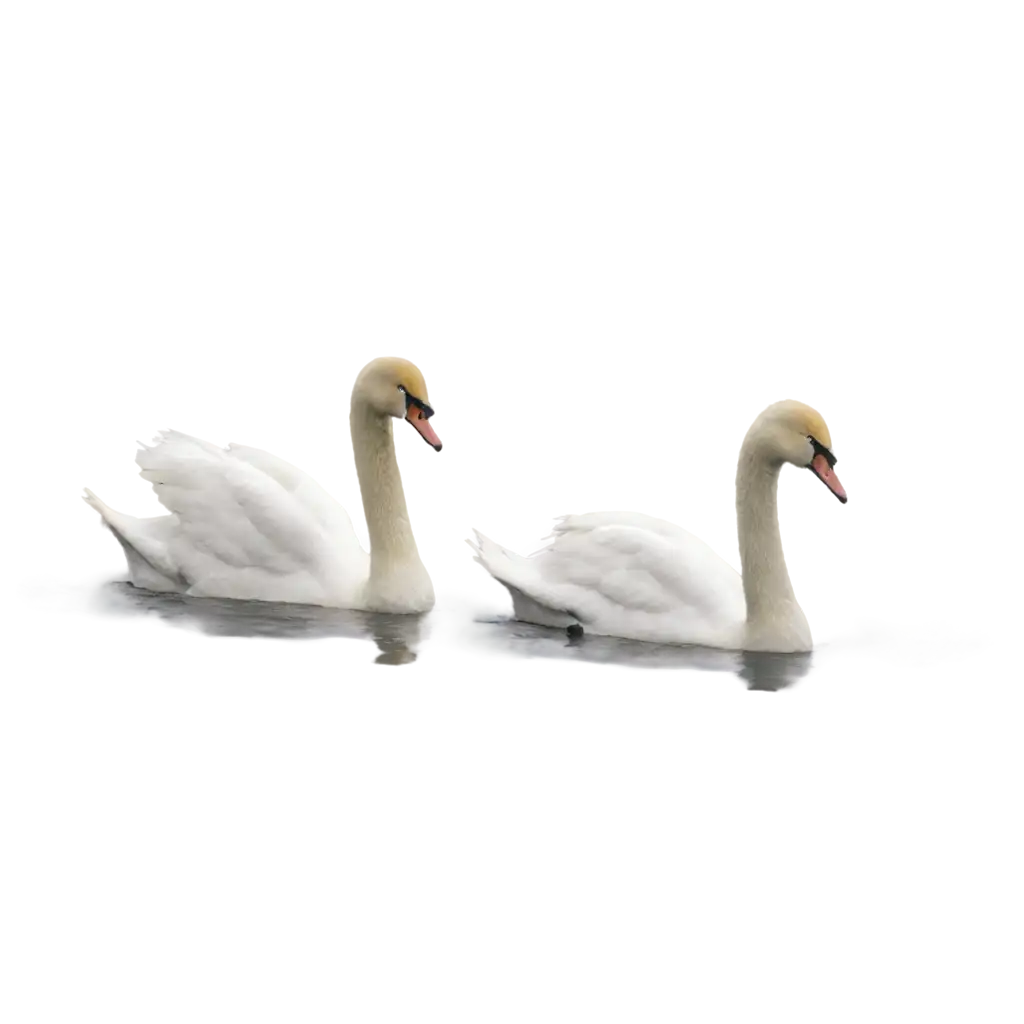 HighQuality-PNG-Image-of-White-Swans-Swimming-in-a-Group