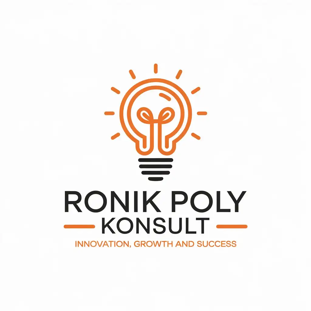 LOGO Design for RONIK POLY KONSULT Educational Bulb with Innovation Growth and Success Theme