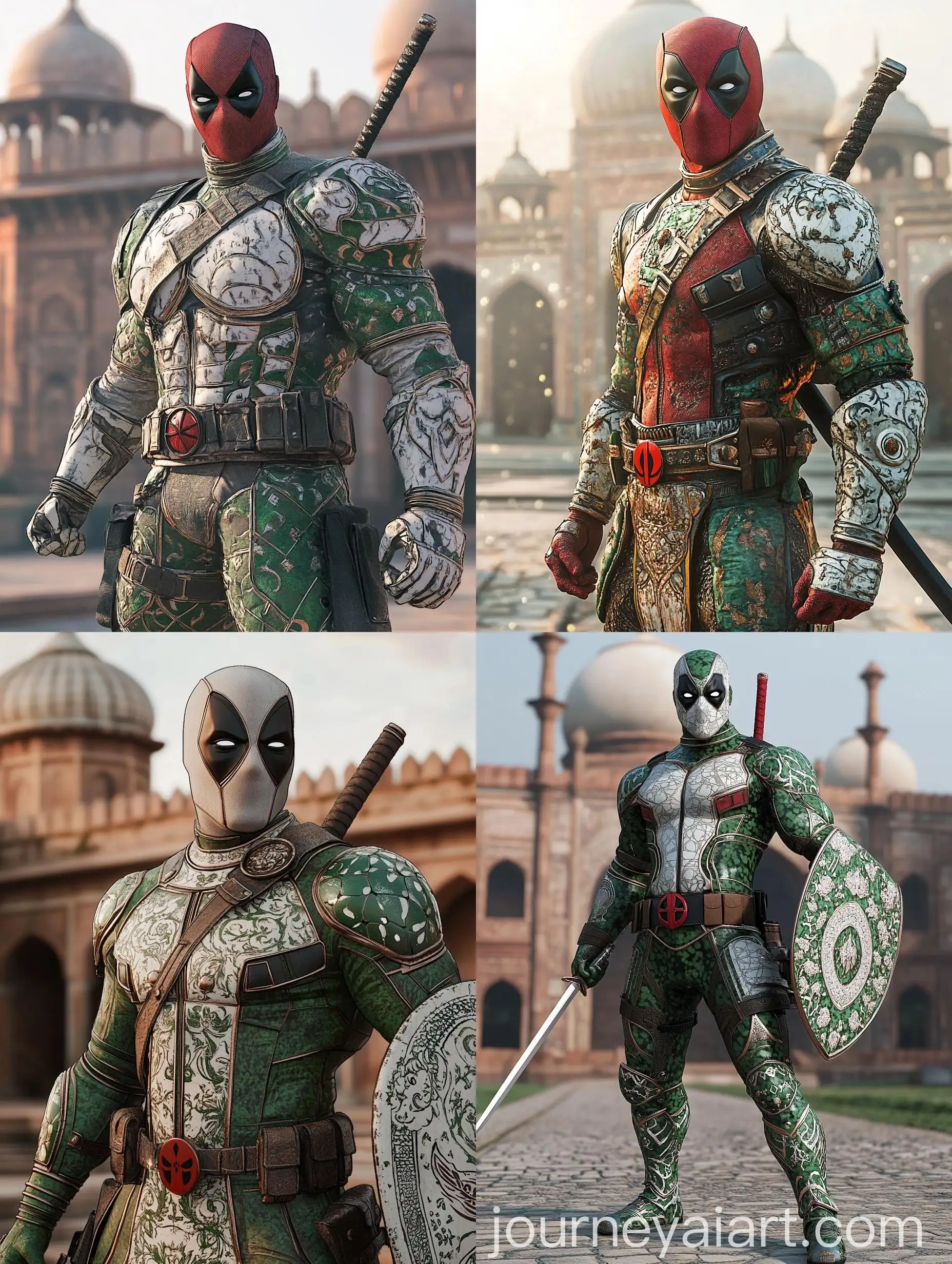 Mughal-ArmorInspired-Deadpool-at-Dawn-in-Front-of-Badshahi-Mosque