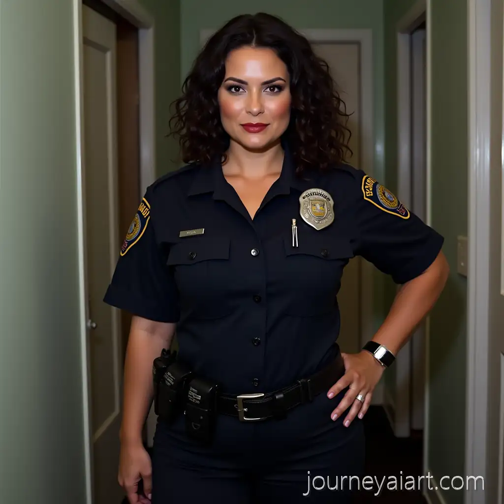 CurAI-Art-Prompt-Expansionvy-MiddleAged-Brunette-Woman-Police-Officer-Taking-a-Selfie