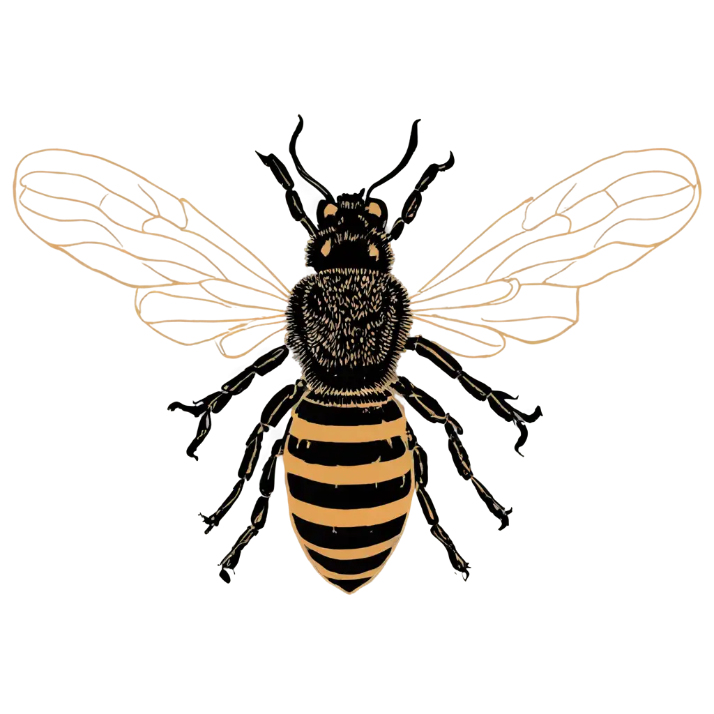 Stunning-Bee-Drawing-PNG-Captivating-Monochrome-Artwork