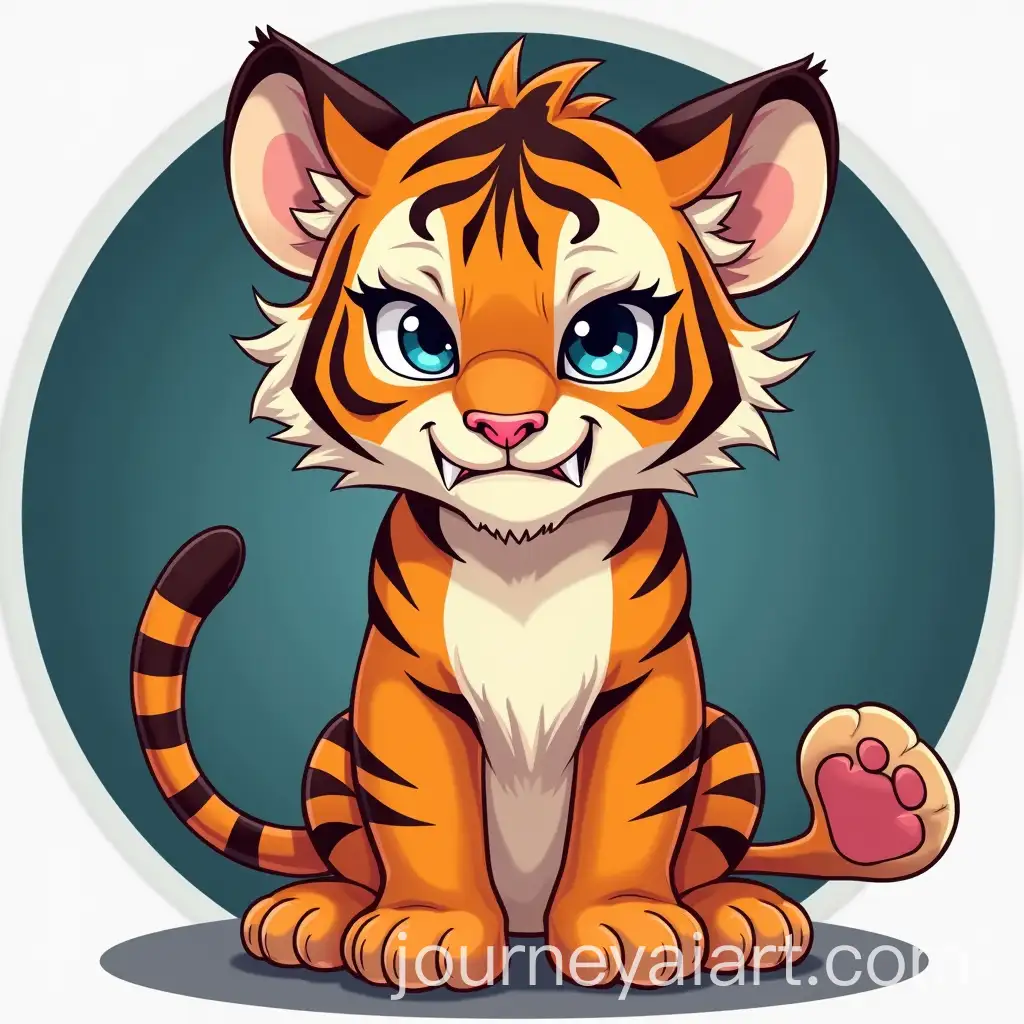 Displeased-Tiger-Cub-with-Striking-RedandBlue-Eyes