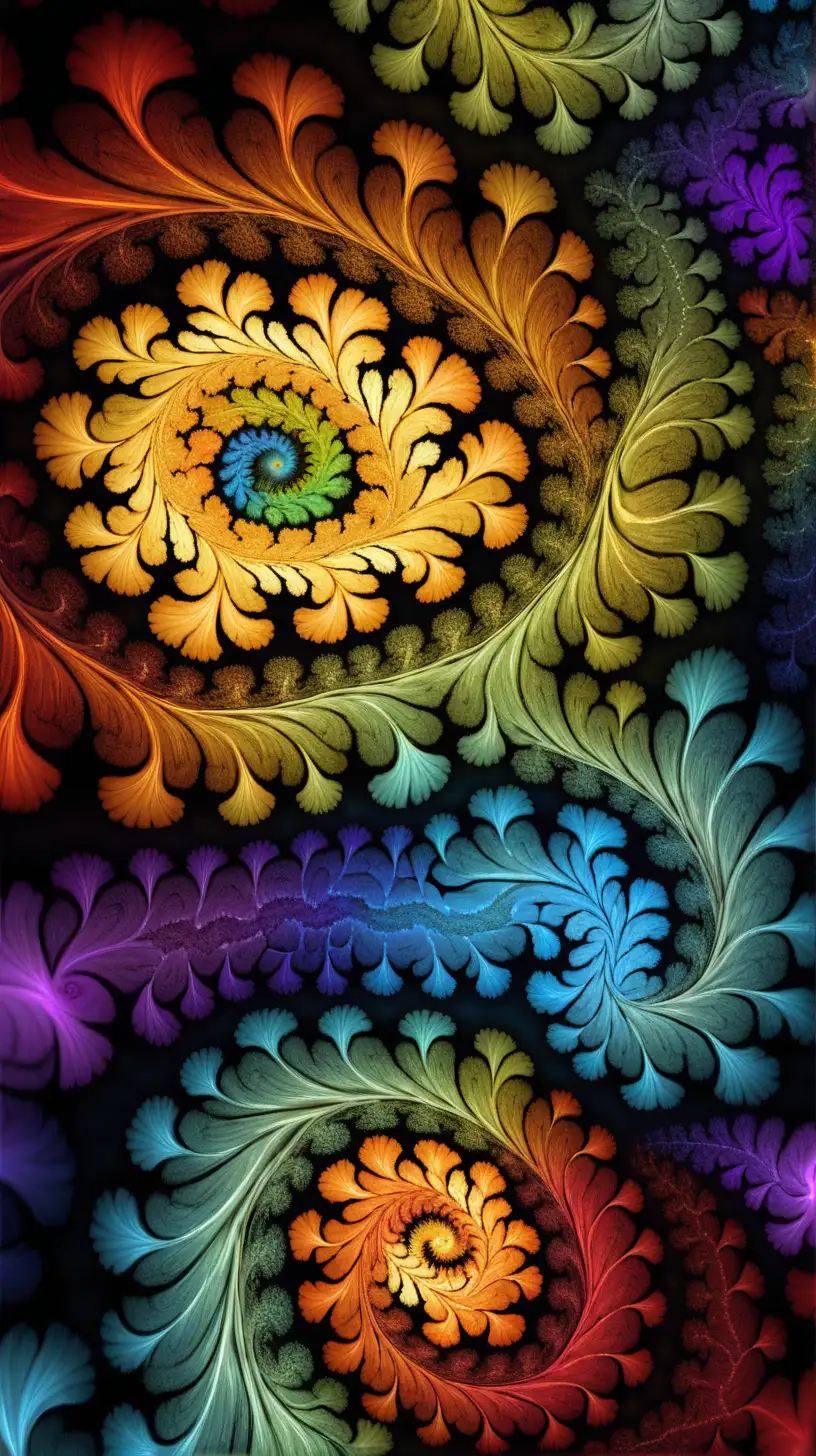 Abstract Fractals in Vibrant Colors