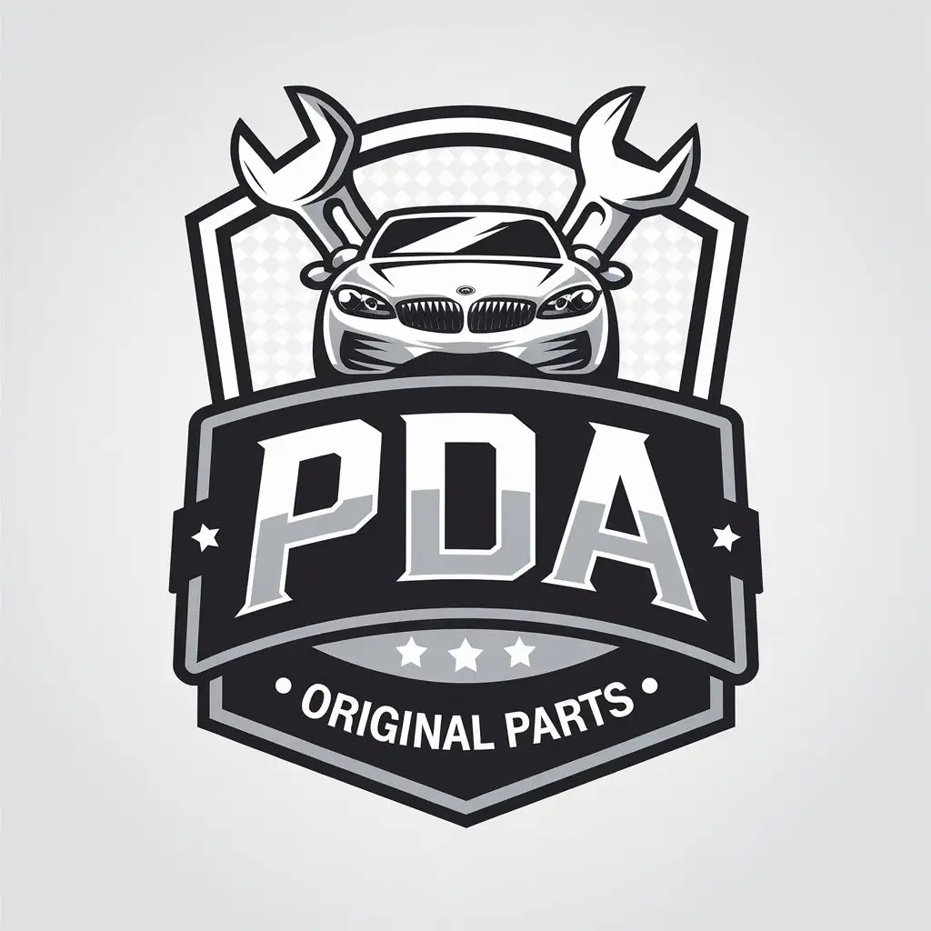 LOGO-Design-for-PDA-Auto-Parts-Originality-and-Clarity-with-Automotive-Theme