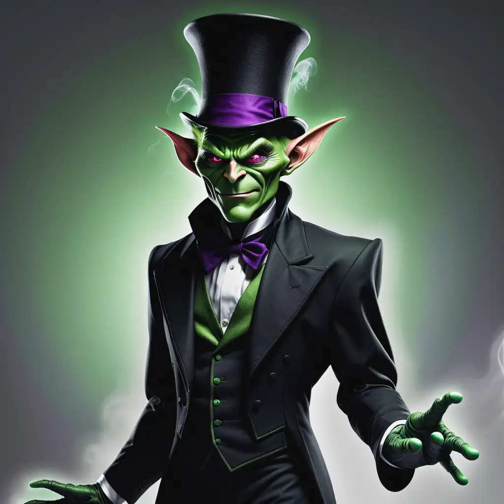 Green-Goblin-Butler-in-Black-Suit-and-Top-Hat