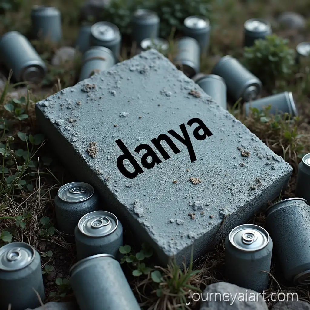 Grave-with-DanyaAI-Image-Prompt-Expansion-Inscription-and-Gray-Cans-Surrounding-It