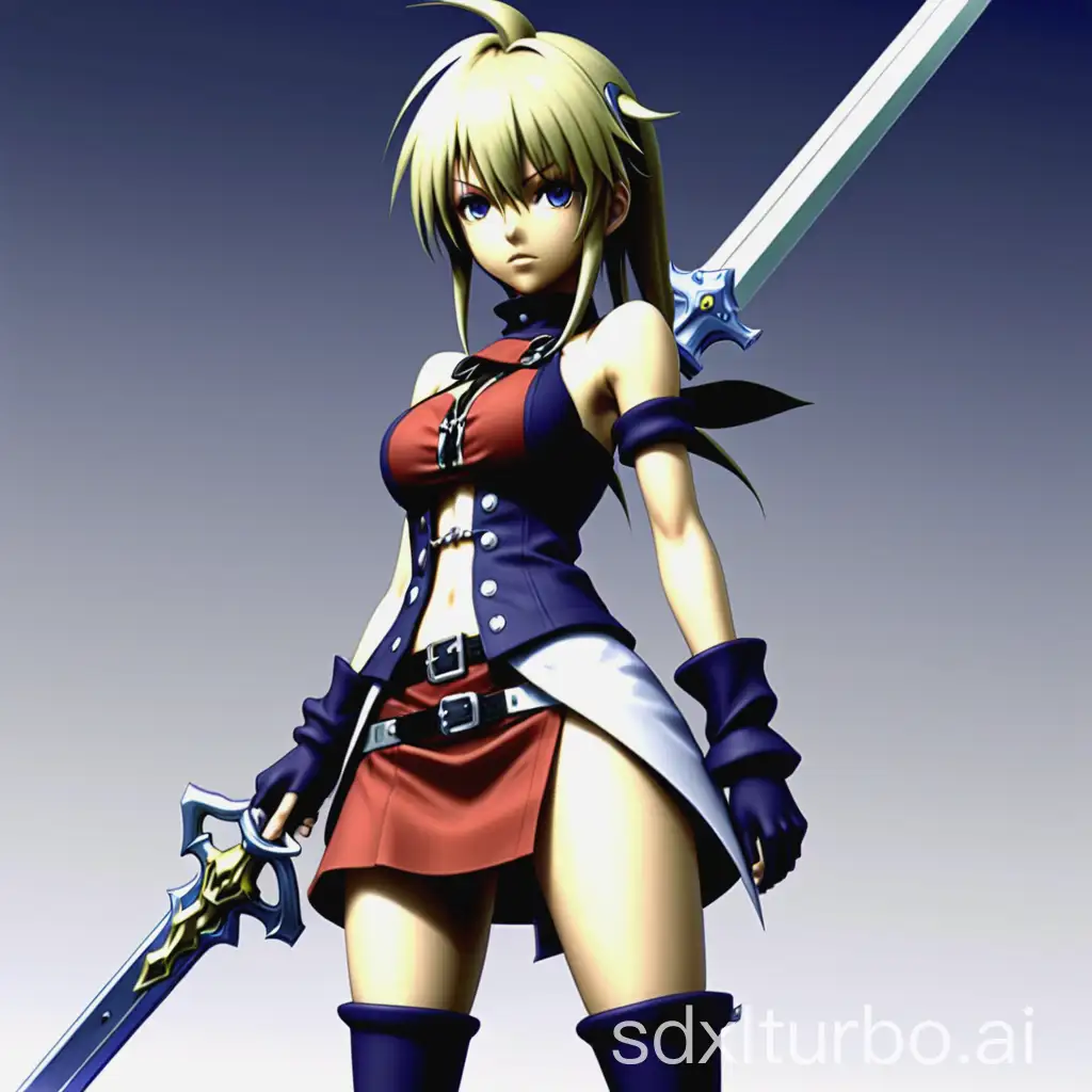 enhanced version of the girl from ar tonelico, game on playstation 2 with a final fantasy 7 sword style