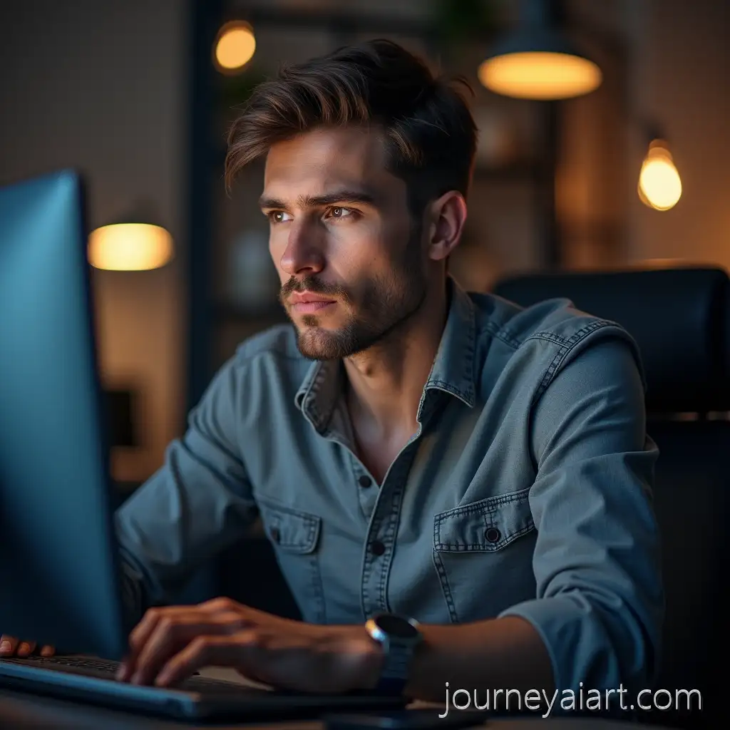 Focused-Male-Web-Developer-Working-on-Laptop-in-Modern-Office