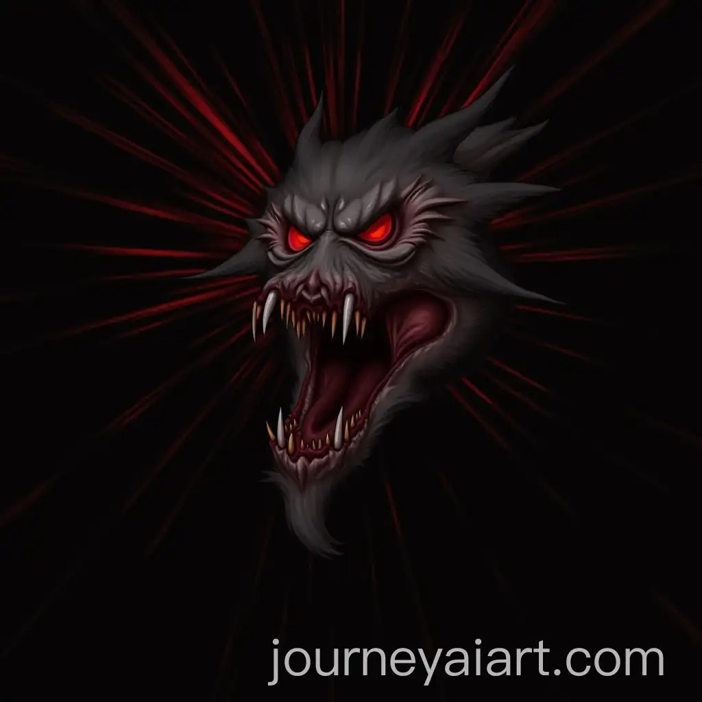 CloseUp-of-a-Dark-Demonic-Creature-with-Glowing-Red-Eyes