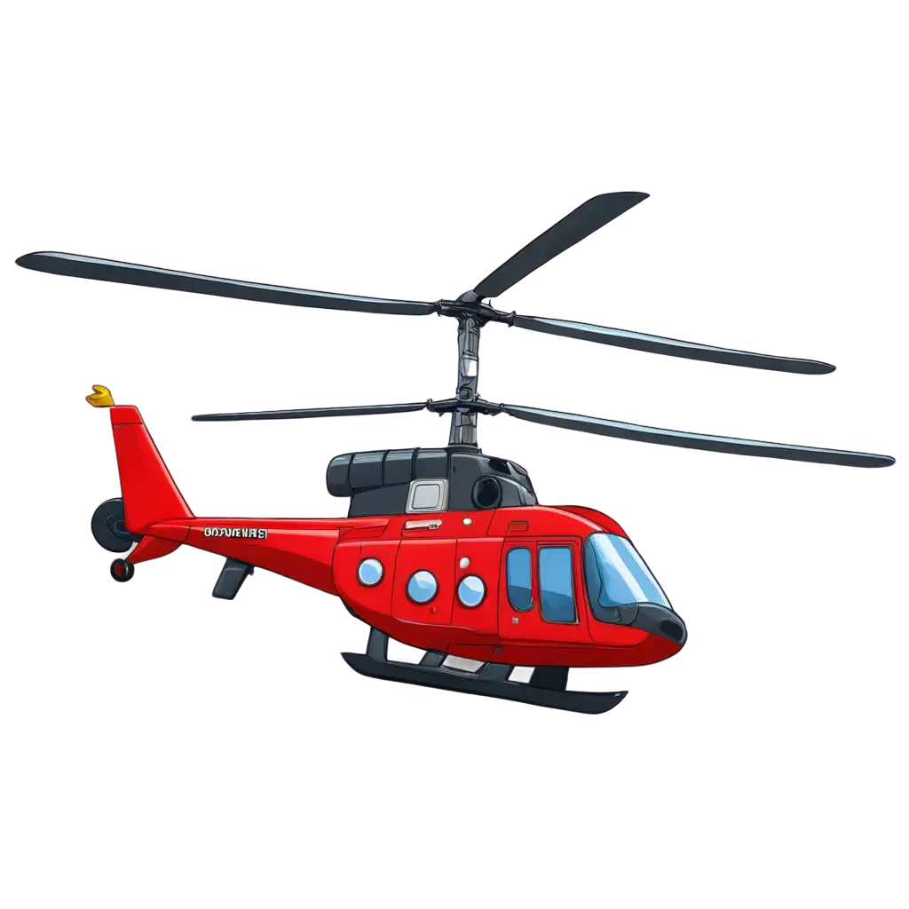 Red-Firetruck-Helicopter-in-2D-Cartoon-Style-HighQuality-PNG-Image