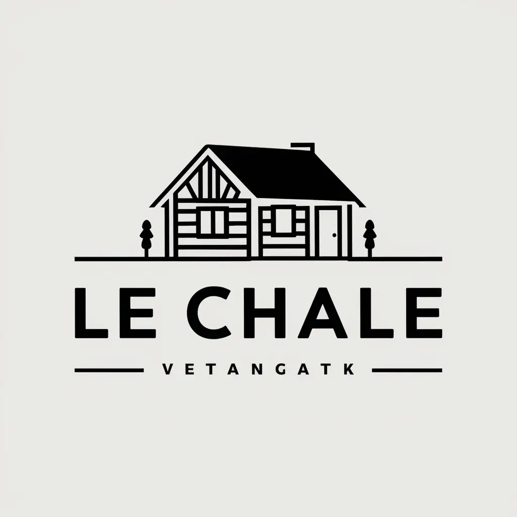 LOGO-Design-For-LE-CHALE-Vector-Design-with-Dacha-Symbol-on-Clear-Background