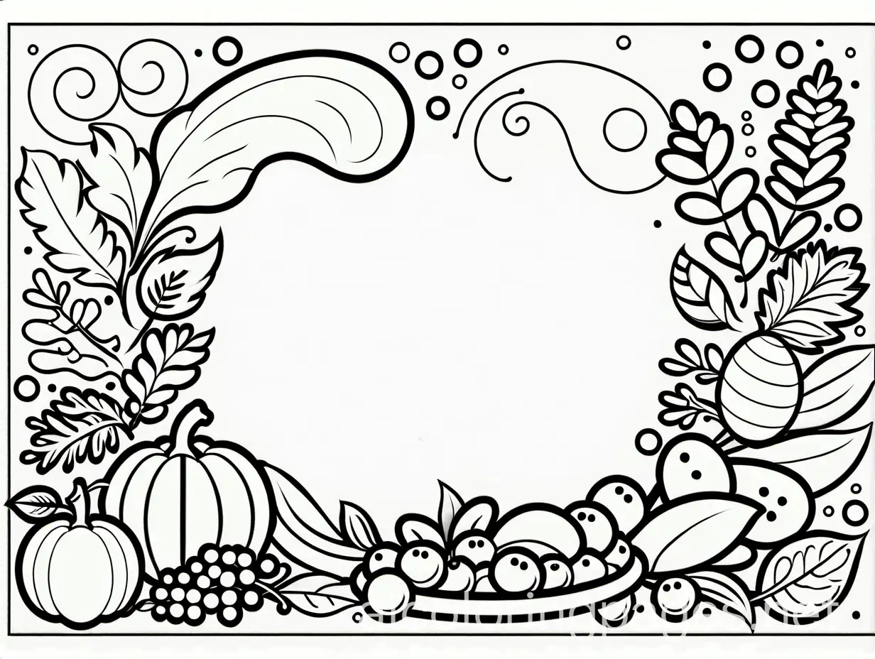 Thanksgiving-Coloring-Page-for-Kids-with-Ample-White-Space