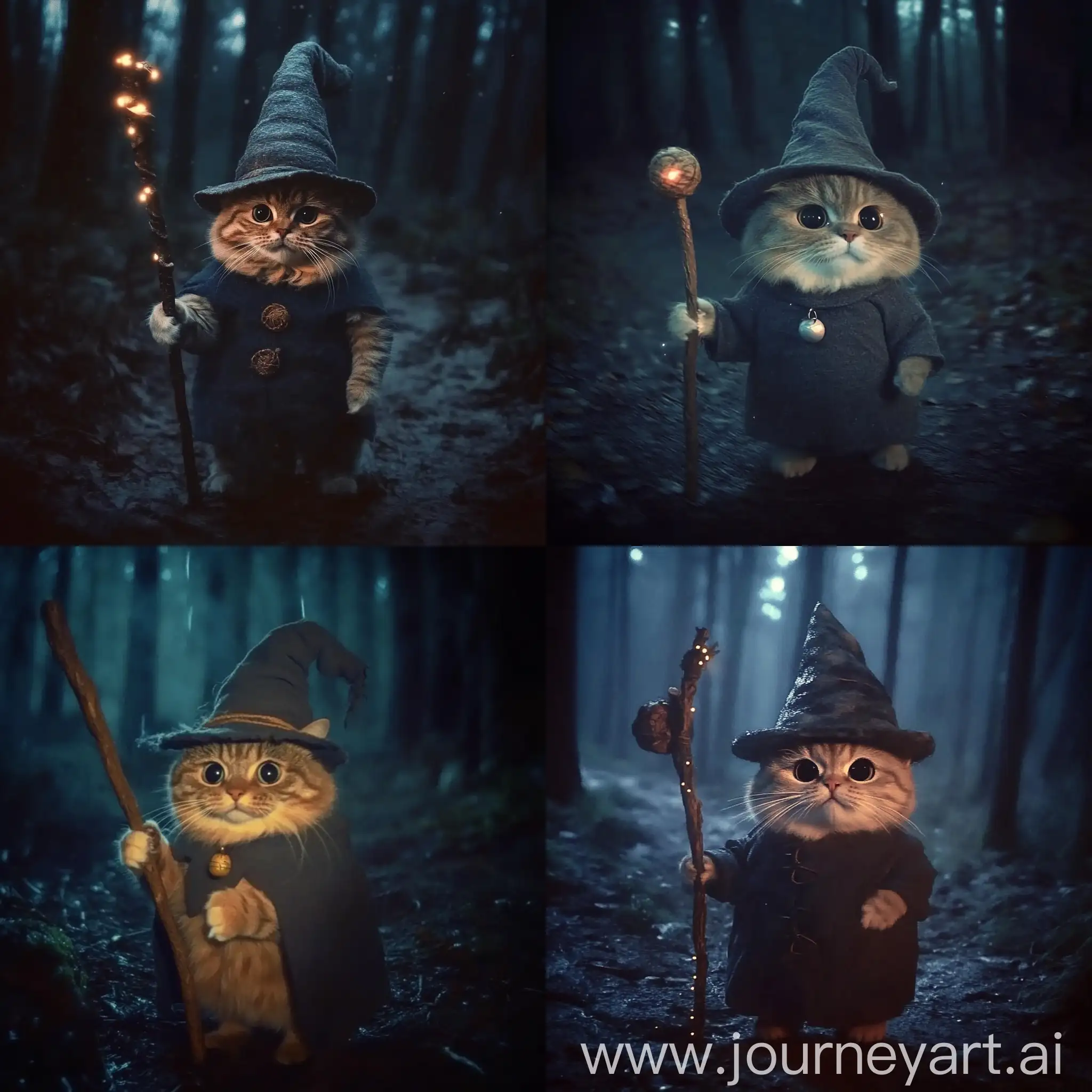 Wizard-Cat-in-Enchanted-Forest-at-Night