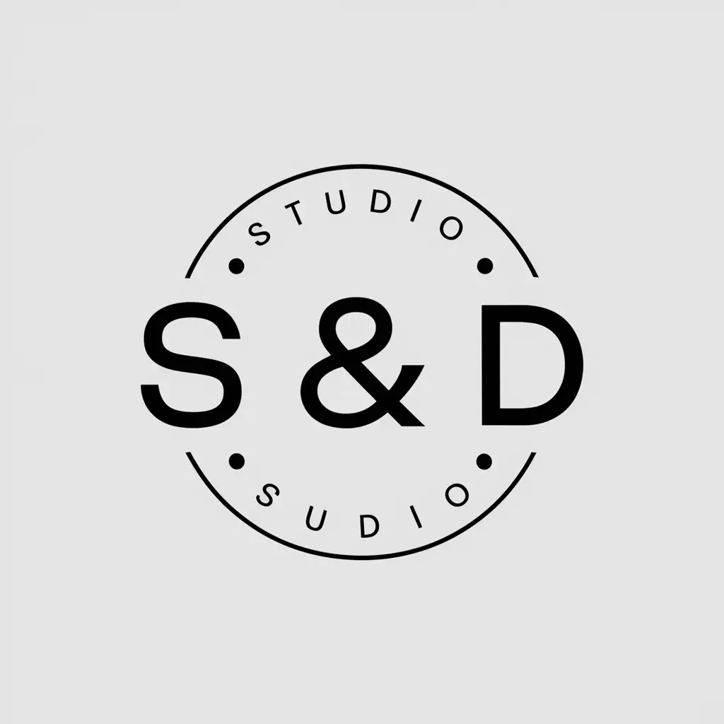 a vector logo design,with the text "S&D Studio", main symbol:clock,Minimalistic,clear background