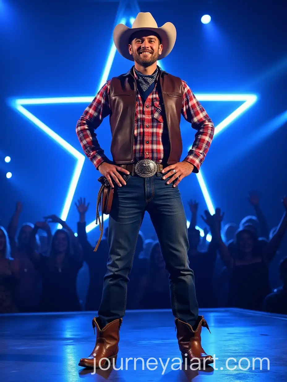Confident-Cowboy-Performing-on-Americas-Got-Talent-Stage-with-Neon-Lights
