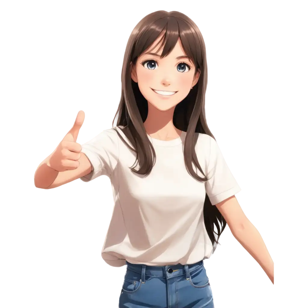 Anime-PNG-of-a-Smiling-Brunette-Girl-Capturing-Joy-and-Beauty-in-Digital-Art