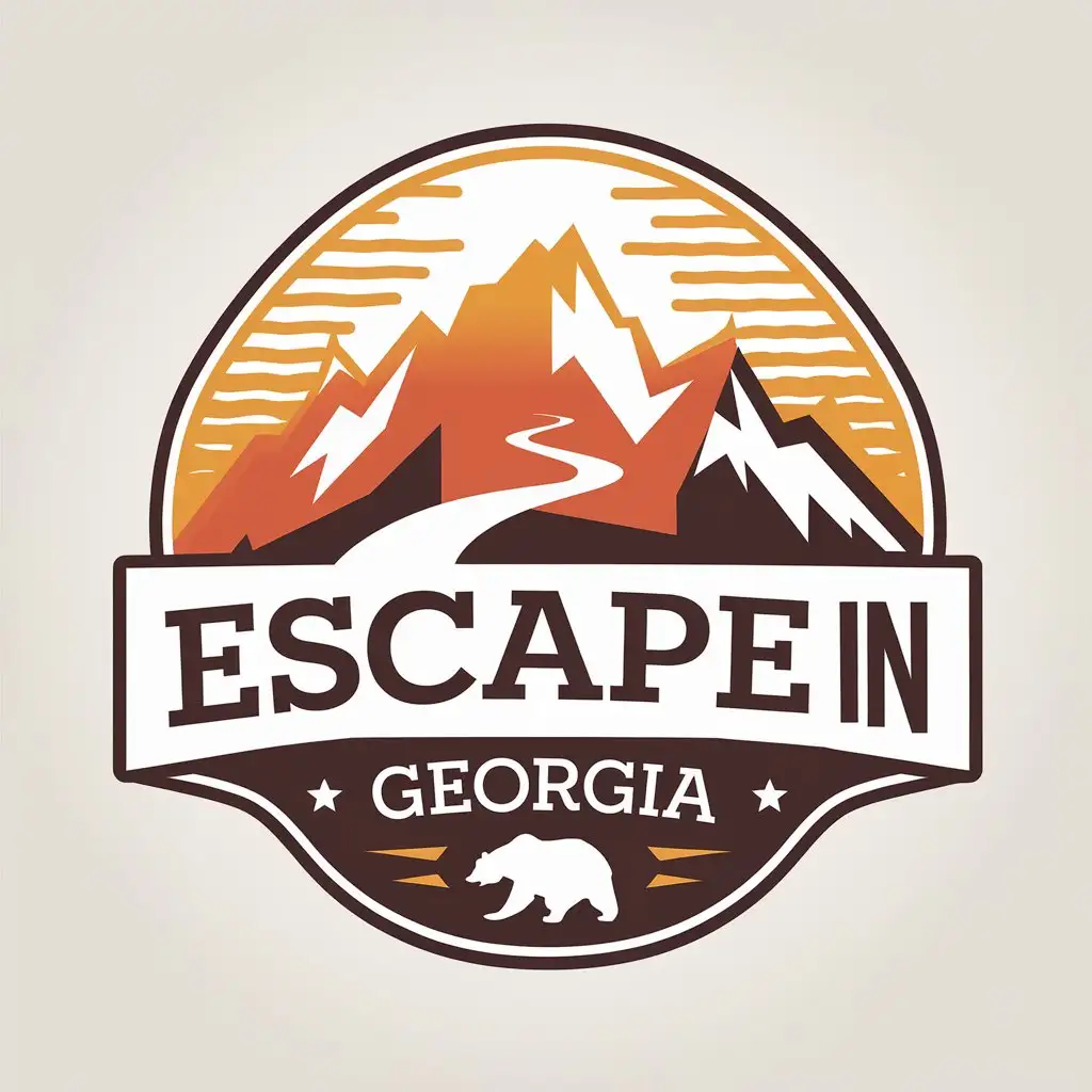 LOGO Design for Escape In Georgia Vector Style with Complex Symbol for Travel Industry