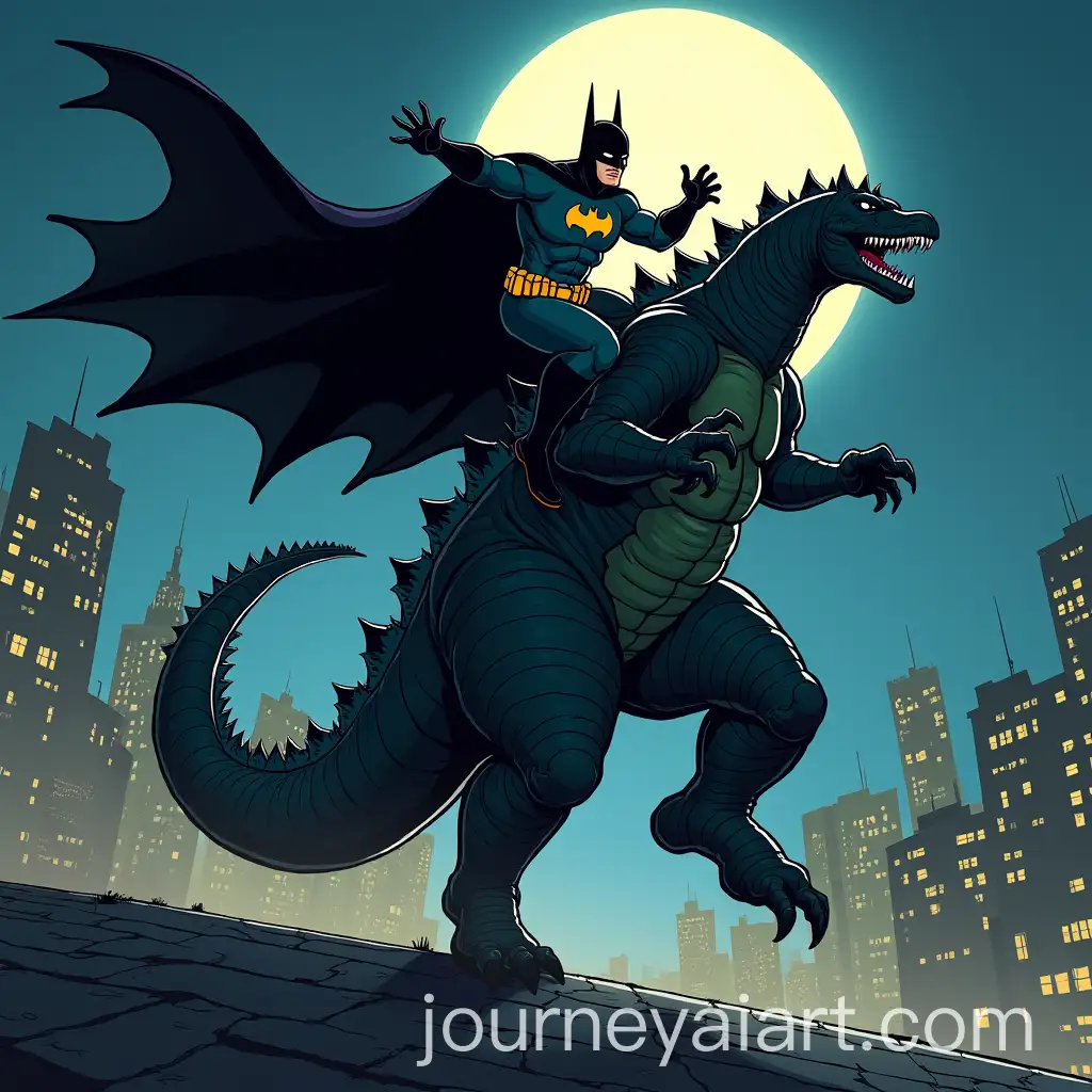 Batman-Riding-Godzilla-in-Dynamic-Cartoon-Style-with-Gotham-City-Skyline
