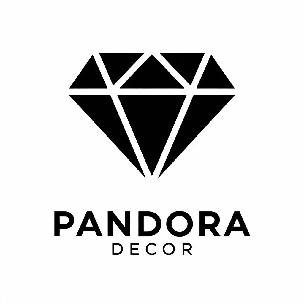 LOGO-Design-For-Pandora-Decor-Elegant-Diamond-Symbol-for-Restaurant-Branding