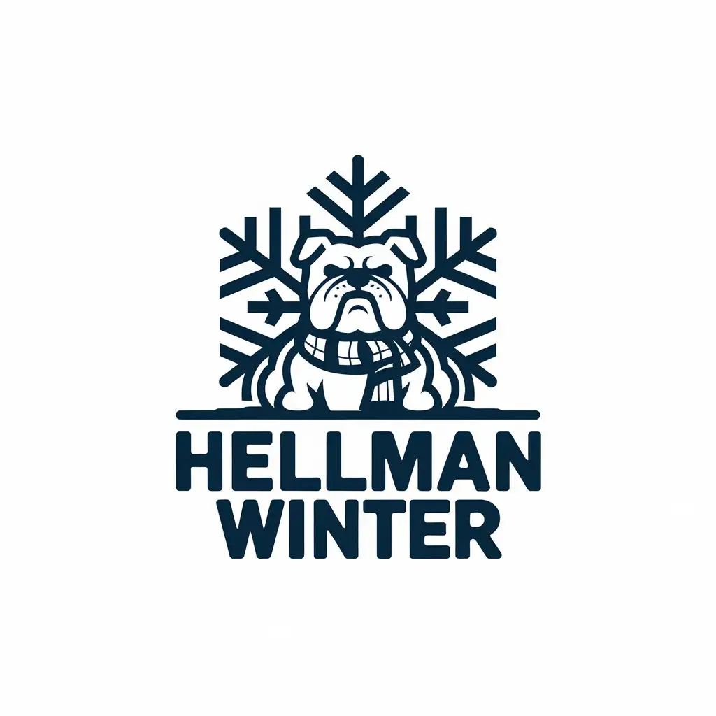 LOGO Design for Hellman Winter Bulldog with Clear Background and Modern Style