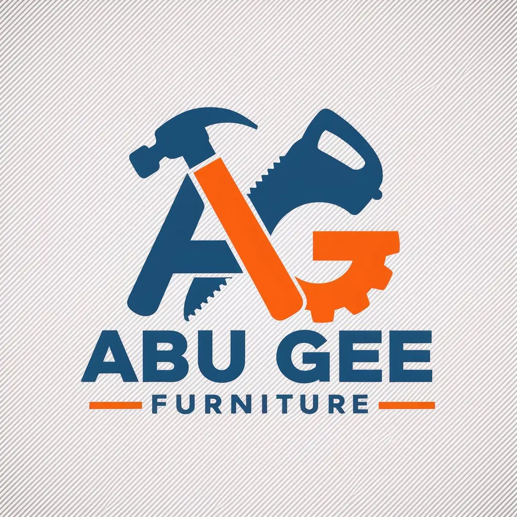 LOGO Design for Abu Gee Furniture Hammer Saw Symbol with Clean Clear Background