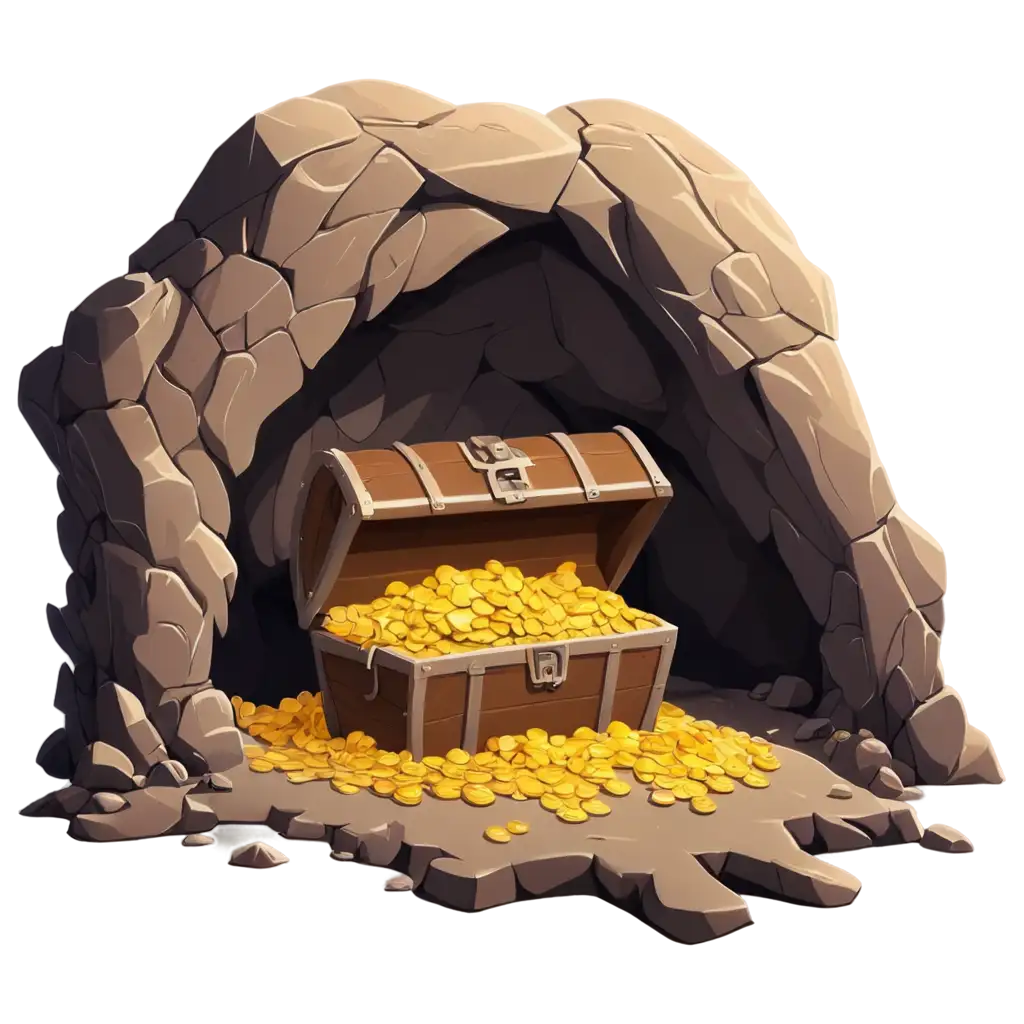 Treasure-in-a-Cave-Cartoon-PNG-A-Colorful-Adventure-Image-for-Creative-Projects