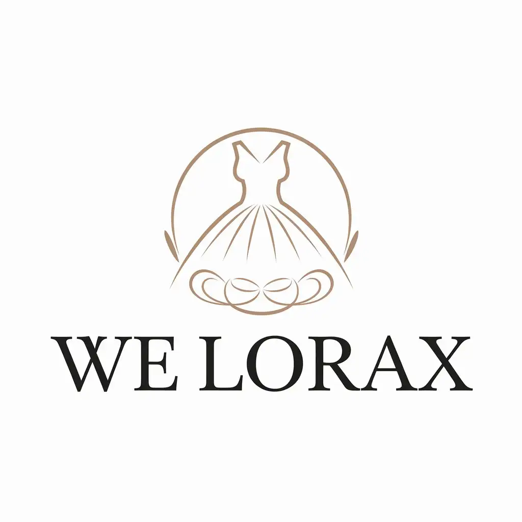 a vector logo design,with the text "We lorax", main symbol:dress,Minimalistic,be used in Beauty Spa industry,clear background