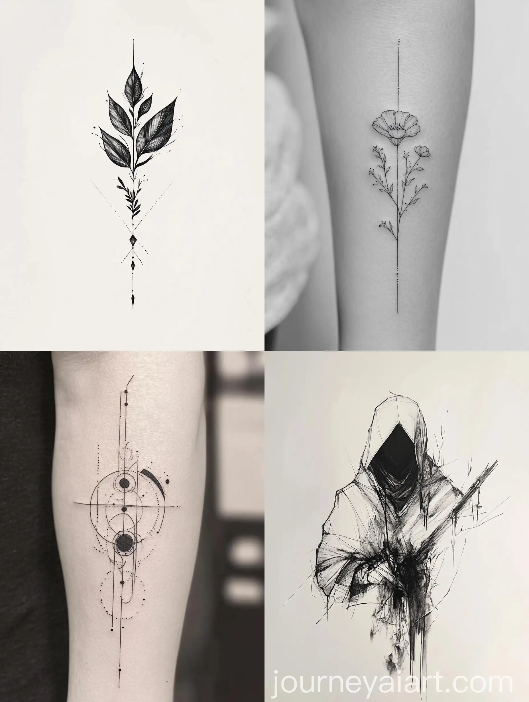 Minimalist-Tattoo-Designs-In-Cybersigilism-on-White-Background