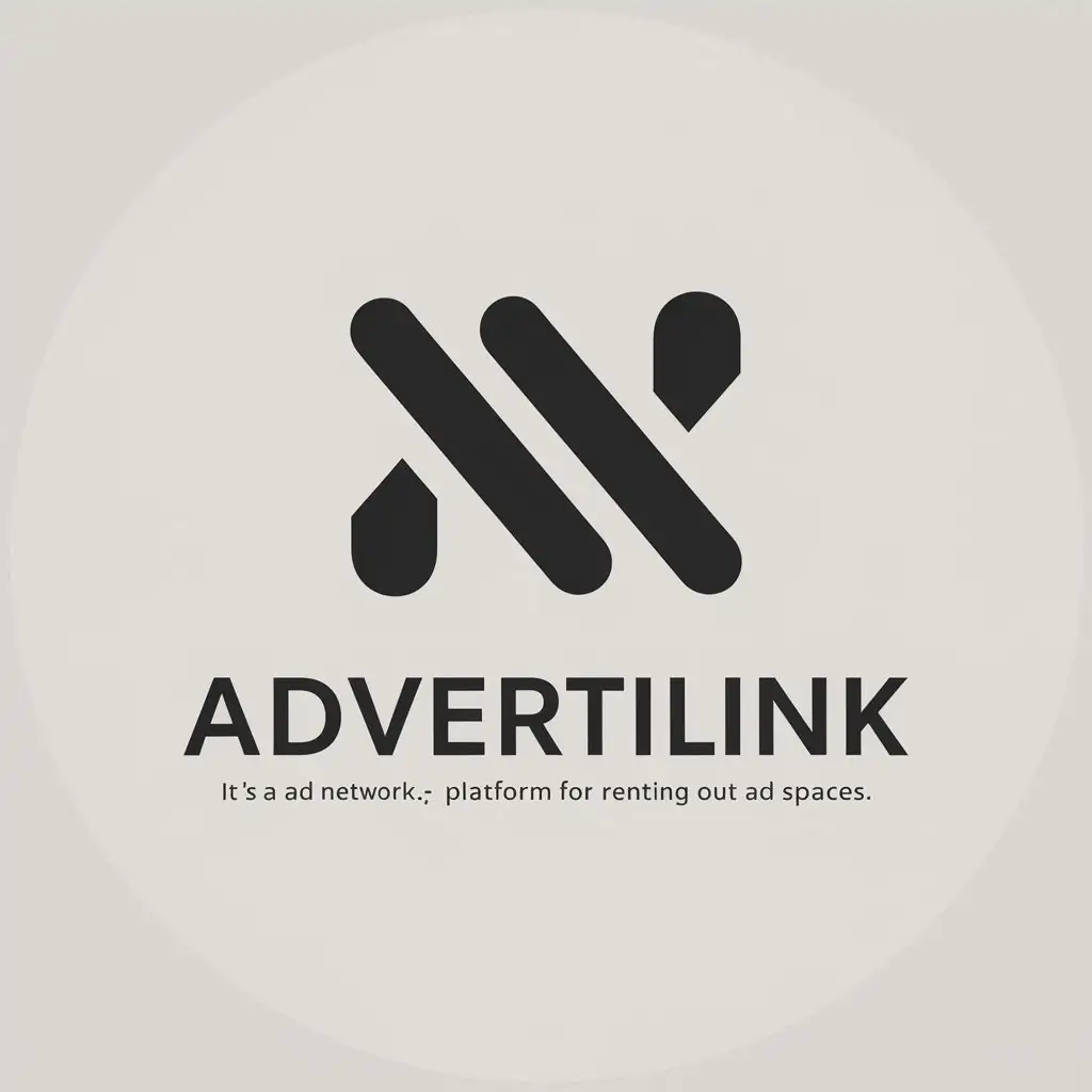 a vector logo design,with the text "name of service - advertilink. It's an ad network, a platform for renting out ad spaces", main symbol:advertising in the internet,Minimalistic,be used in Internet industry,clear background