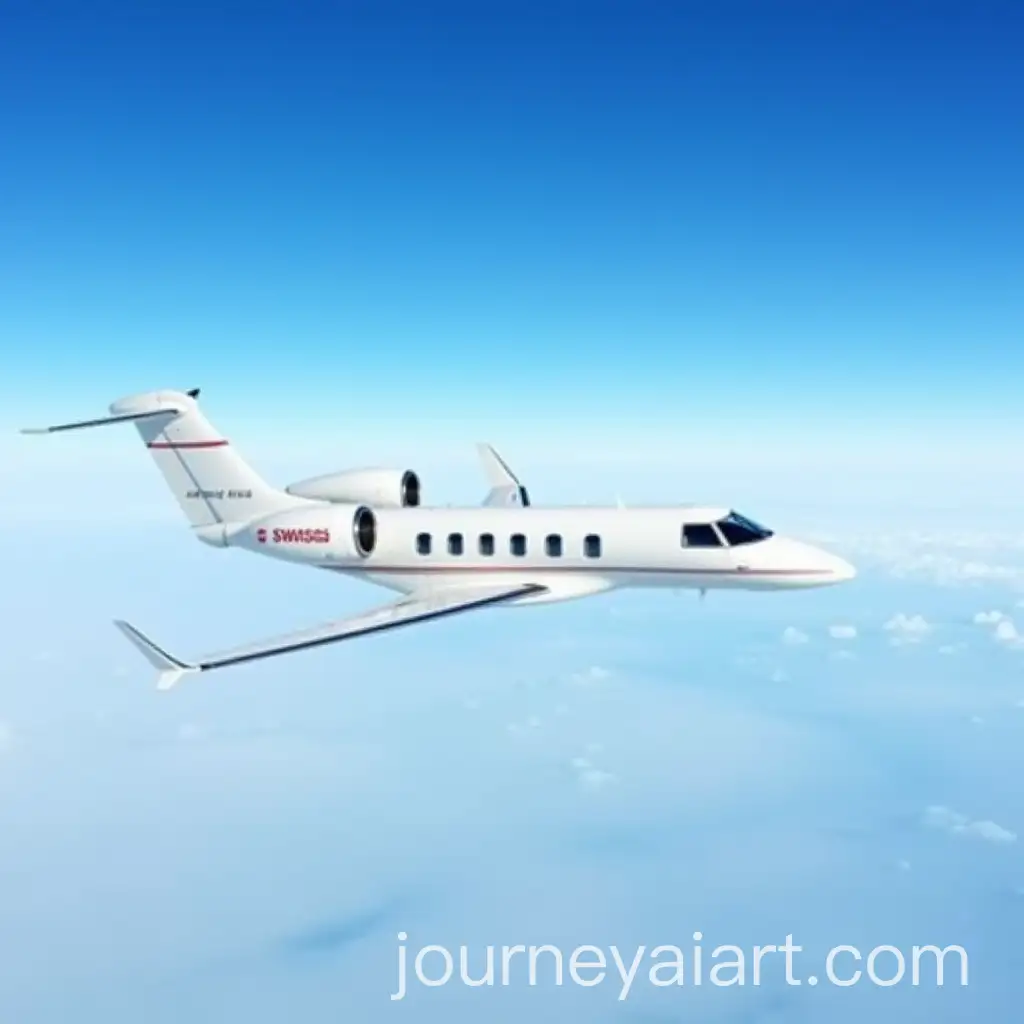 AI-Art-Prompt-ExpansionPrivate-Jet-in-the-Sky-with-Swiss-Airline-Branding-and-Clear-Blue-Sky