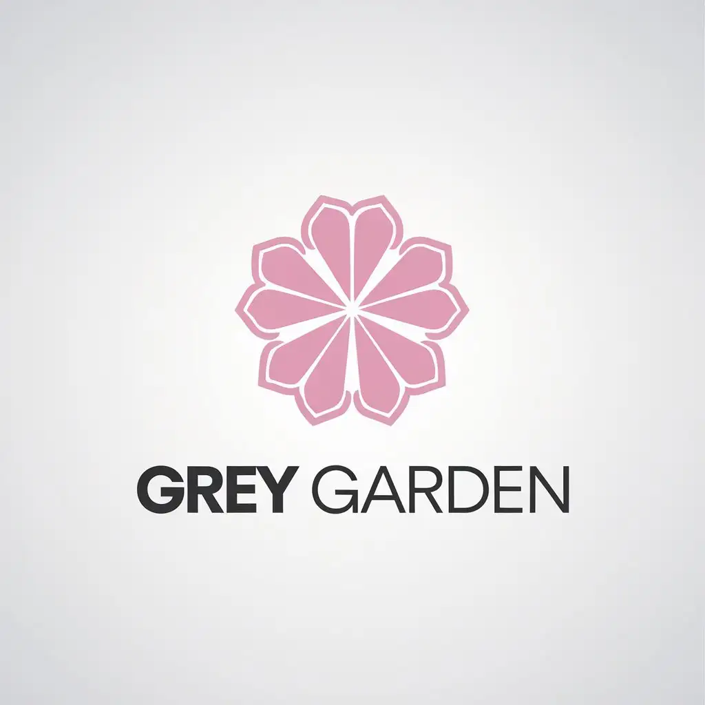 LOGO Design For Grey Garden Pink Sakura Flower with Minimalistic Style for Finance Industry