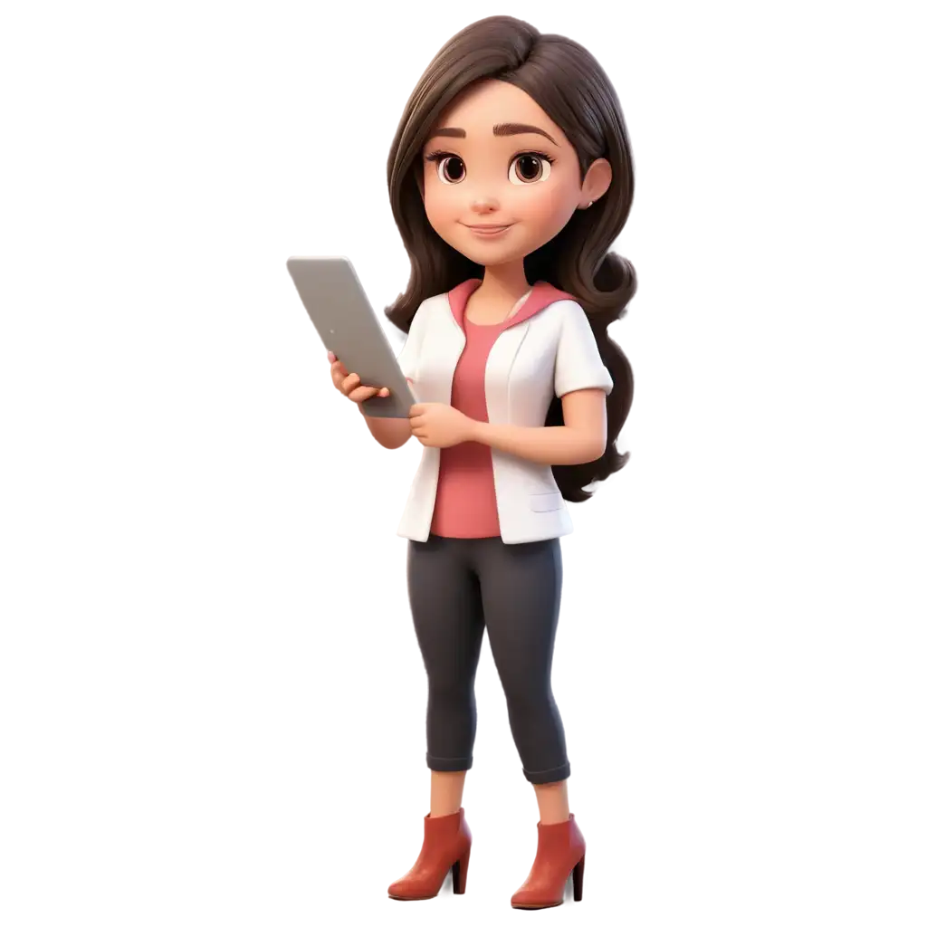 cute cartoon digital marketing girl image