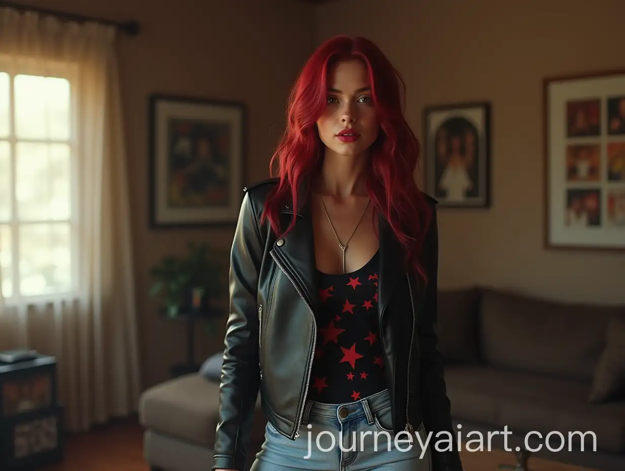 24YearOld-AnnaMarie-as-Rogue-from-XMen-in-Black-Leather-Jacket-and-Barefoot-Pose