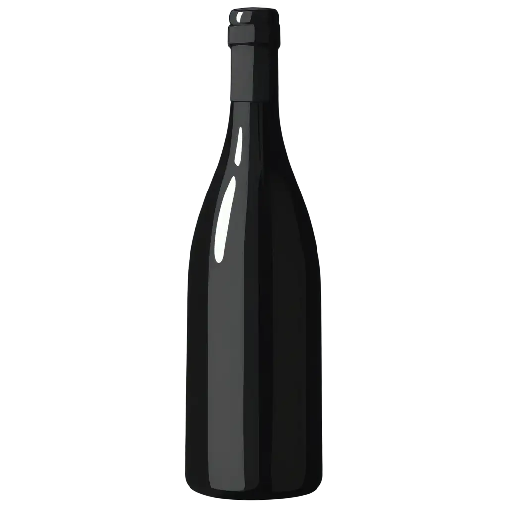 wine bottle illustration in black