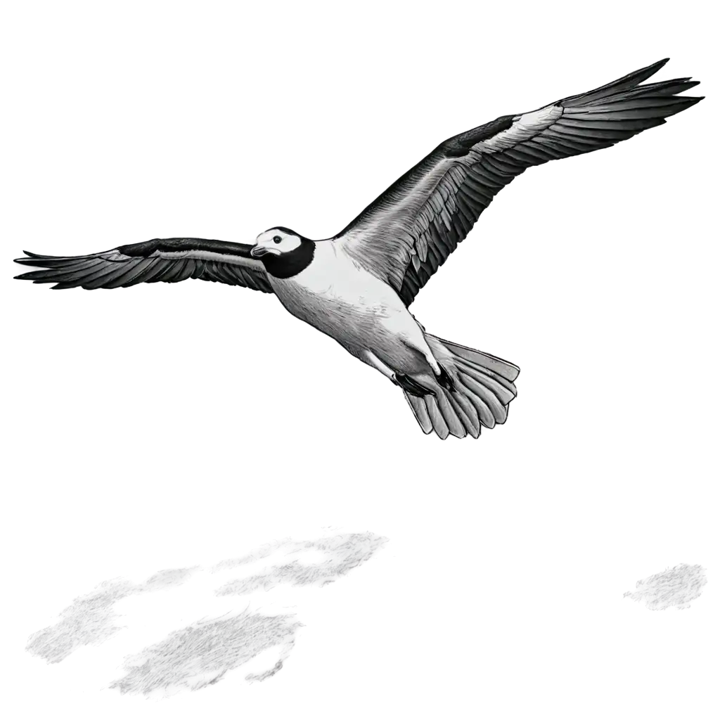 Vintage-Flying-Albatross-PNG-Black-and-White-Drawing-Style-with-a-Unique-Aerial-Perspective