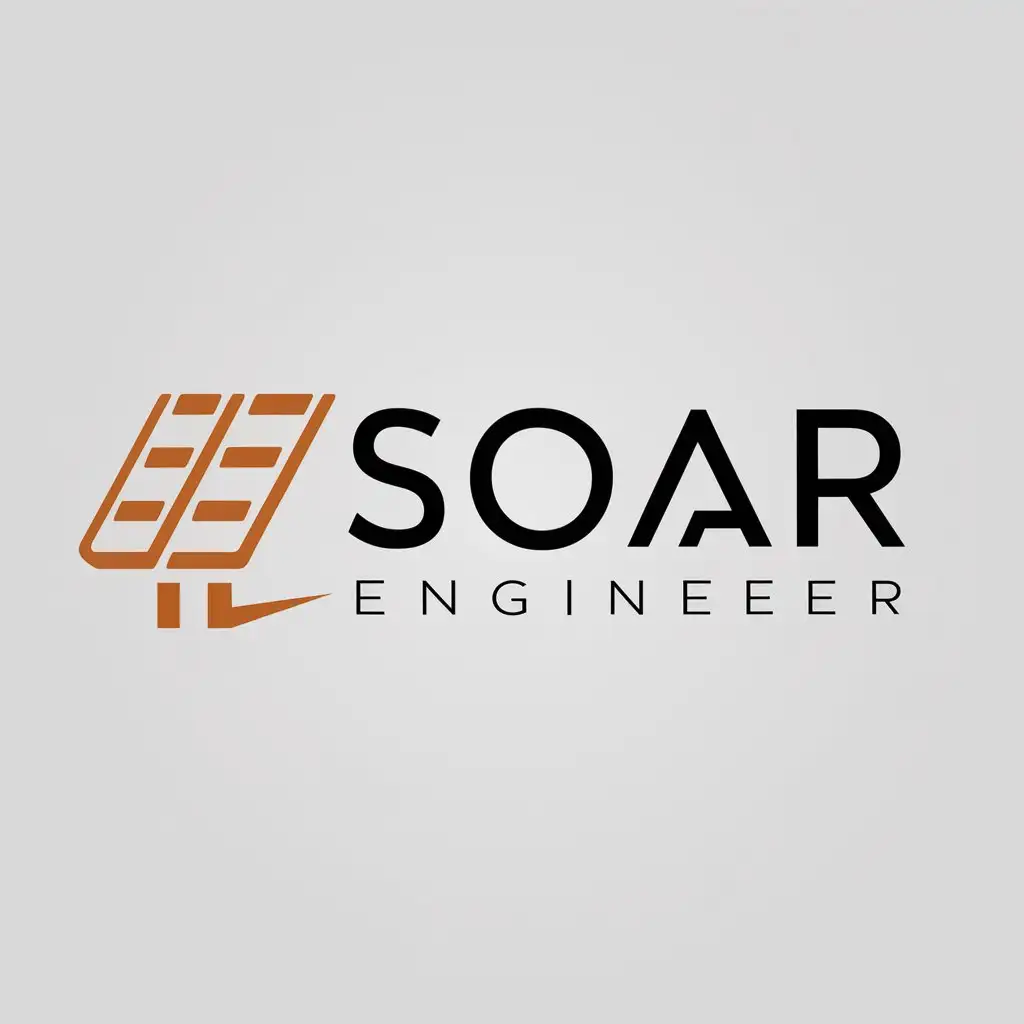 LOGO Design for Solar Engineer Orange Solar Panel with Construction Industry Theme