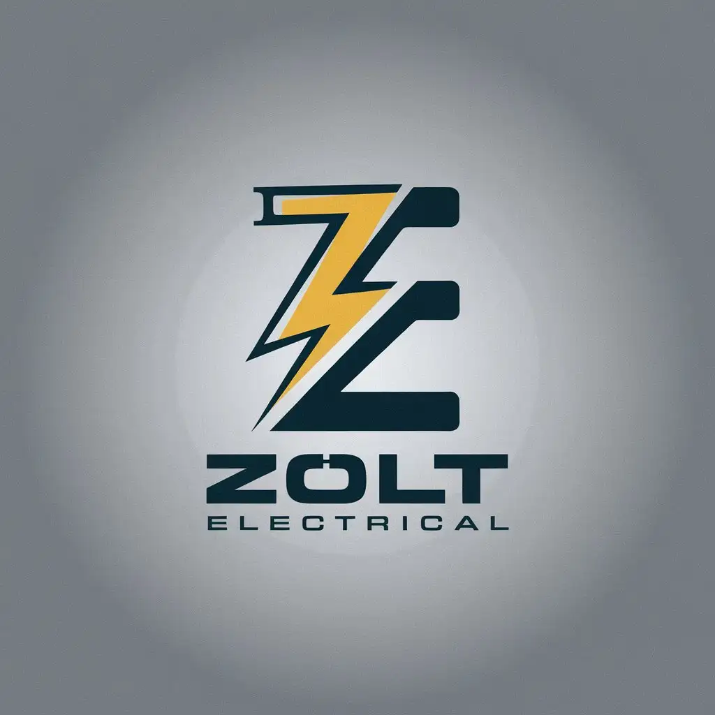 LOGO Design for Zolt Electrical Modern Vector with ZE Symbol on Clear Background