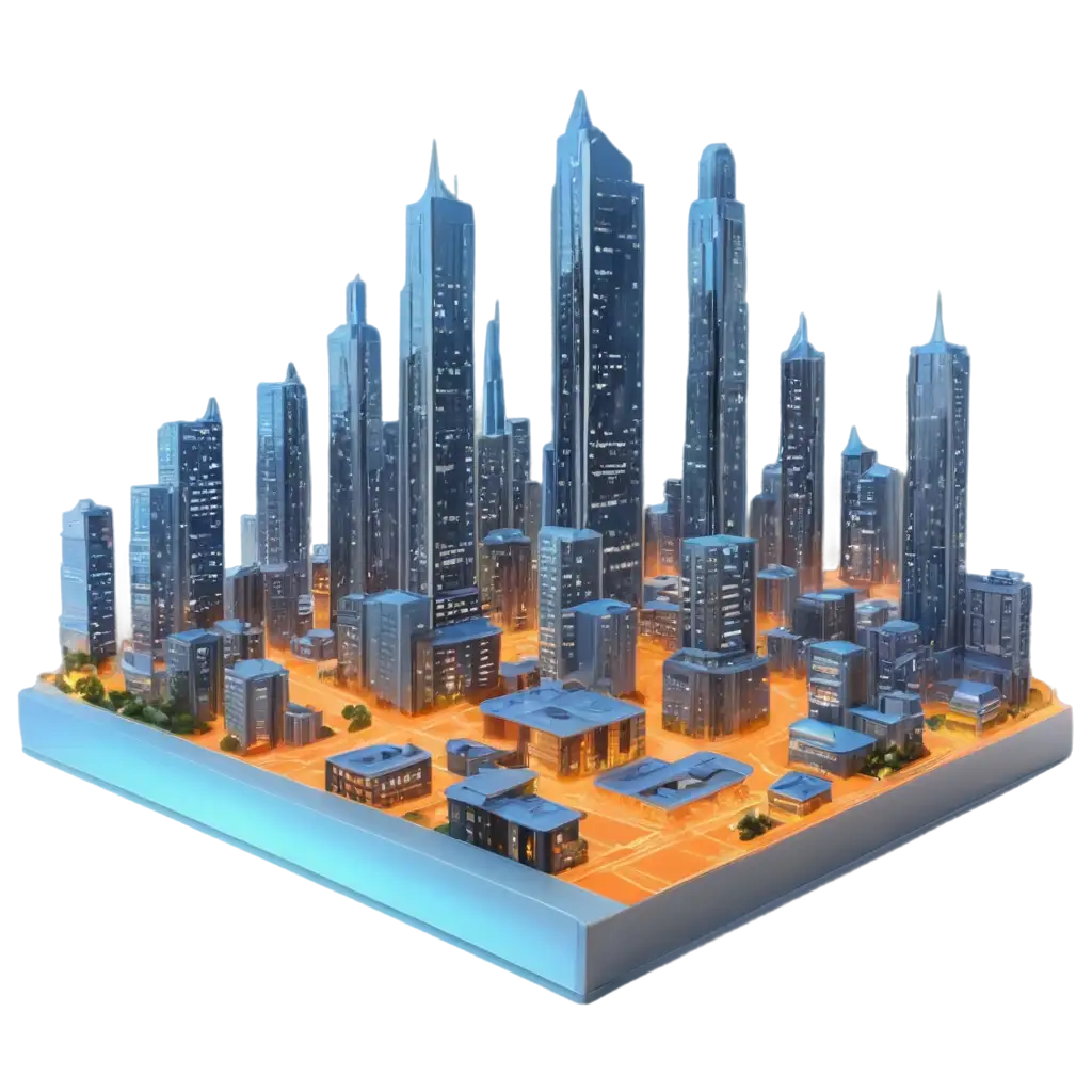 PNG-Image-Usage-ScenariosFuturistic-Urban-Landscape-in-a-Silver-Notebook-PNG-with-Transparent-Data-Layers